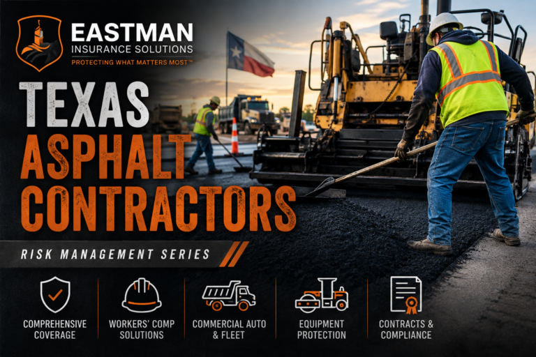 Texas asphalt paving contractors operating paving equipment on an active roadway project.